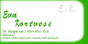 eva kortvesi business card
